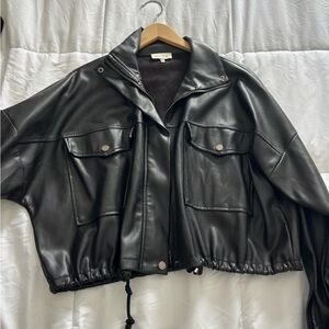 Sleek Black Leather Jacket by ACOA